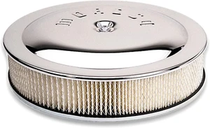 65911 Chrome Flat Bottom Air Cleaner, 14" X 3" - Picture 1 of 1