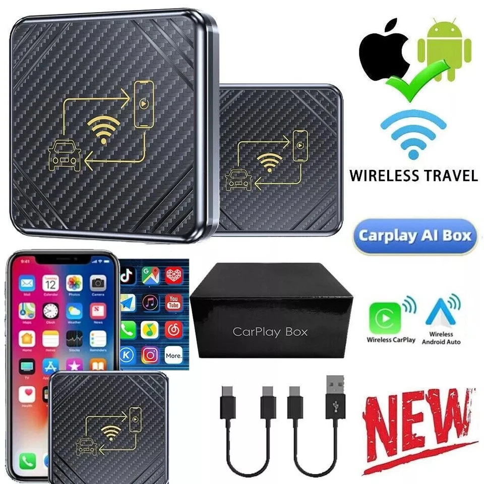 2 in 1 Wireless Carplay Adapter USB Dongle Box für Apple CarPlay/Android Auto - Image 1 of 4