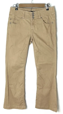 Pantalones Z Cavaricci Acampanados Tiro Bajo Botón Mosca Mujer 6 Beige Frente Plano Y2k Años 90 Foto 1 de 4