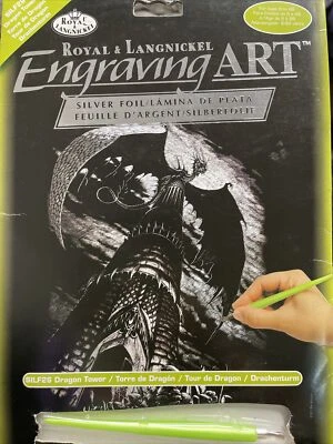 Dragon Tower Engraving Art Kit Royal & Langnickel  Silver Foil 2011 NIB - image 1 of 2