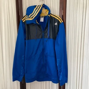 Rare Adidas Originals cremallera con capucha M (40-42) Trébol azul amarillo 2013 VGC - Imagen 1 de 9