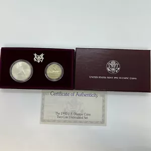 1992 U.S Olympics Two-Coin Set (Silver $1 Coin) - Picture 1 of 3