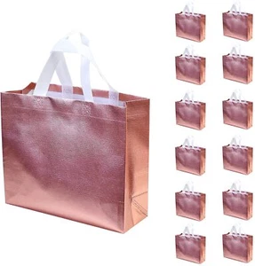 Set of 12 Glossy Reusable Grocery Bags Reusable Gift Bags with Handles Bachel... - Picture 1 of 6