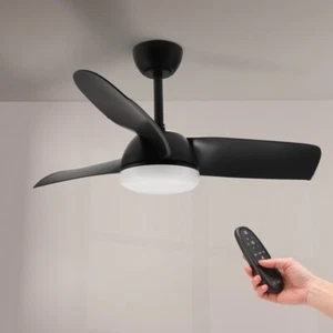 Lampadario Ventilatore soffitto Black Face nero 24W illuminazione Led regolabile - Foto 1 di 3