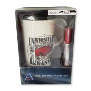 University of Arkansas Razorbacks 17oz Color Me Ceramic Travel Cup - Picture 1 of 3