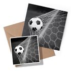 1 x Greeting Card & Sticker Set - BW - Football Goal Ball Sports #36446
