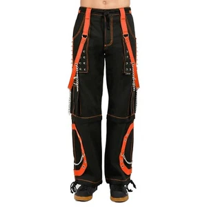 Puritues Herren Step Chain Orange Steampunk Gothic Rockstar Hose - Bild 1 von 3