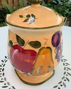 Home Trends Granada Medium Canister w/Lid Mediterranean Look 9.75” Tall **READ - Picture 1 of 6