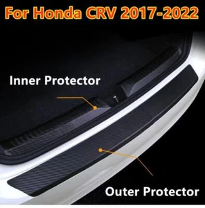 2Pcs PU Leather Rear Bumper Protector Plate Cover For Honda CRV CR-V 2017-2022 - Bild 1 von 5