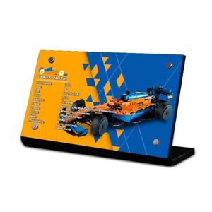 Display Plaque stand for LEGO 42141 McLaren 2022 F1 Race Car, MP199