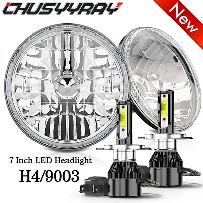 For 1959-1981 1982 1983 Jeep CJ5 - 7" LED Round Headlights DRL Hi/Lo Beam US - Image 1 of 4