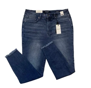 Judy Blue High Rise Tummy Control Skinny Fit Jeans Size 15/32 Distressed Raw Hem - Picture 1 of 21
