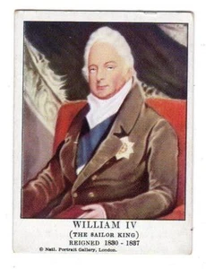 TARJETA DE CIGARRILLOS TAEYTON*REALÍA INGLESA*WILLIAM IV*THE SAILOR KING*1830-1837 - Imagen 1 de 2