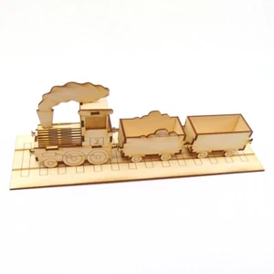 Set de manualidades tren madera locomotora 3D y 2 vagones 35cm - Imagen 1 de 3