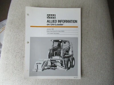 1989 Case cold planner skid-steers  1845C uni-loader  spec brochure - Image 1 of 2