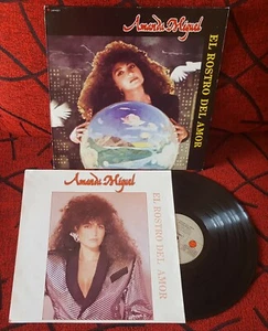 AMANDA MIGUEL ** El Rostro del Amor ** ORIGINAL 1989 Mexico LP w/ INSERT - Picture 1 of 4