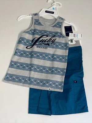 Conjunto de 2 pantalones cortos sin mangas Lucky Brand para niños talla 5 nuevos con etiquetas $50 Foto 1 de 4