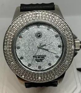 New old stock Techno Pave large bling mens watch, new battery, very desirable - Picture 1 of 14