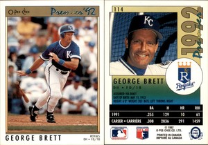 1992 O-Pee-Chee #114 George Brett - Near Mint or Better
