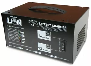 Lion Battery Charger Trade Series Fully Automatic 12 Volt 6 Amp & 12 Amp - Foto 1 di 3