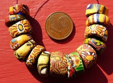 Perles Millefiori Ancien Afrique Troc Antique African Venetian Glass Trade Beads