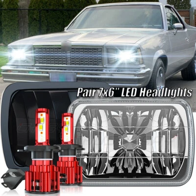 2x 7x6 LED Headlight Hi-Lo DRL For Chevy El Camino 1978-1981 Classic LUV Truck - Image 1 of 4