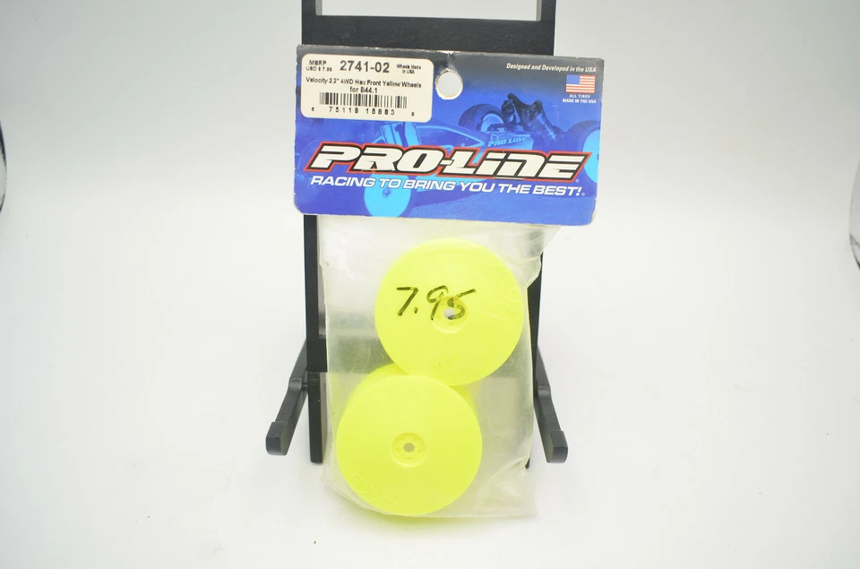 Pro-line Velocity 2.2" 4WD Hex Front Yellow Wheels (2) for B44.1 PL2741-02 NEW - Image 1 of 2