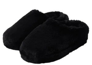 32 Degrees Heat Women's Memory Foam Plush Slippers BLACK - NEW!! - Picture 1 of 6