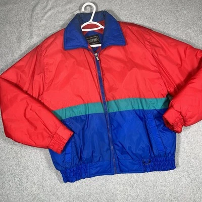 Vintage Ski Jacket Cortina Mens Large Nylon Colorblock 90s Y2K - Image 1 of 4