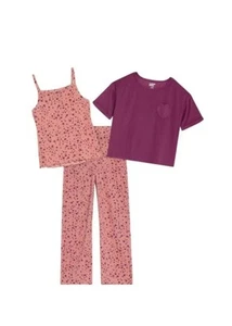 NWT Girl's Lands End Youth 3 Piece Pajama Set Cami Tee Pants Size Small 5-6 - Picture 1 of 8