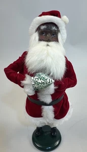 Byers’ Choice Weihnachtsmann Caroler Afroamerikaner schwarz mit Baum 1992 13” signiert - Bild 1 von 8