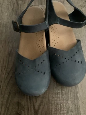 Sanita Blue Suede Mary Jane Ankle Strap Clogs Women’s Size 9 / EU 40 - Image 1 of 4