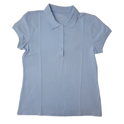 Polo uniforme de rendimiento con botones sin etiquetas manga corta para niña Nautica Foto 1 de 2