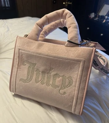 Juicy Couture Bag Extra Spender Mini Tote Velvet Satchel - Pink Diamond NWT - Image 1 of 4