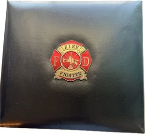 K & Company FIREFIGHTER Bonded Leather 12x12in SCRAPBOOK ALBUM As Is Dents Mark - Picture 1 of 19