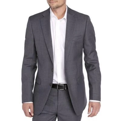 Calvin Klein Mens Slim fit Suit Jacket Blazer 38 L Grey Solid Stretch - Image 1 of 2