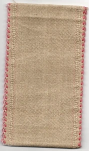 MILL HILL 24 COUNT FABRIC STITCHING BAND FOR CROSS STITCH - PINK EDGE (4.5" WIDE - Picture 1 of 1