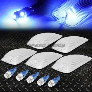 FOR 88-02 CHEVY/GMC C/K 5PCS CHROME HOUSING BLUE LED CAB ROOF RUNNING LIGHT - Picture 1 of 5
