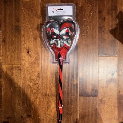 Krazed Jester Cane Staff Harley Black Red Costume Halloween Cosplay Adult Teen - Image 1 of 4