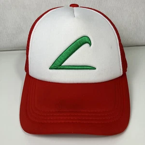Cappello Berretto Vintage Ash Ketchum Pokemon Snapback Anni 90 Camionista Rosso Bianco - Foto 1 di 10