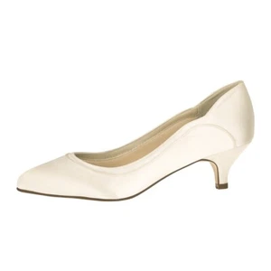 Rainbow Club Hollie Brautschuhe Hochzeit Damen Satin Pumps Gr. 40 Ivory / Creme - Bild 1 von 3
