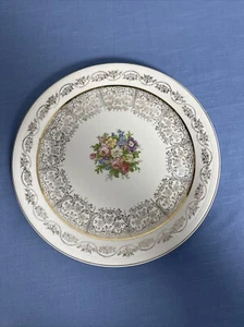 12 In Serving Plate-vintage 22 Karat Gold Made In USA EDWIN M. Knowles China Co - Picture 1 of 7