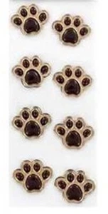 Brown Dog Paw gemstone Rhinestone Stickers - Picture 1 of 1