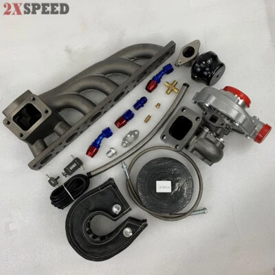 Kit Turbo T3/T4 + Colector + Puerta de descarga para BMW 92-99 E36 M50 M56 T3T4 .63 Turbo Foto 1 de 4