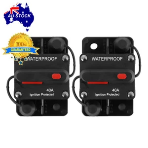 2x Circuit Breaker 40AMP Dual Battery 12V/24V Fuse Manual Reset IP67 Waterproof - Imagen 1 de 4