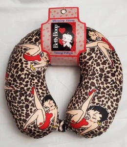 Betty Boop Reisekissen Memory Foam Reise Nackenkissen Leoparden Design Neu - Bild 1 von 5