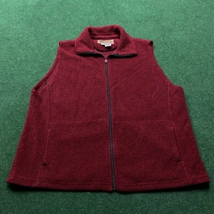 Vintage Fleece Vest Mens 2XL Red Zip Up Bear Ridge Sweatshirt USA MADE - Picture 1 of 8