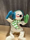 Vintage Annalee Sitting Snowman Figure Mittens Scarf Earmuffs Cute Vtg