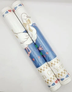 Vintage Geese Wallpaper Border Cottage Core Pink Blue Goose 2 Pack Sealed NOS - Picture 1 of 11