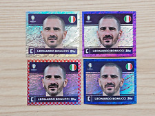 Topps UEFA Euro 2024 - 4 x Sticker Bonucci - Glitzer + Blue+Red+Purple Parallel